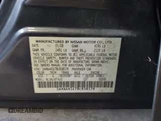 2008 Nissan Maxima SE z VIN 1N4BA41E78C838579, wystawiony jako IAAI lot #42302962 z przebiegiem 134 081 mil mil oraz . Historia ofert i sprzedaży dostępna na DreamBid. Obrazek 9.