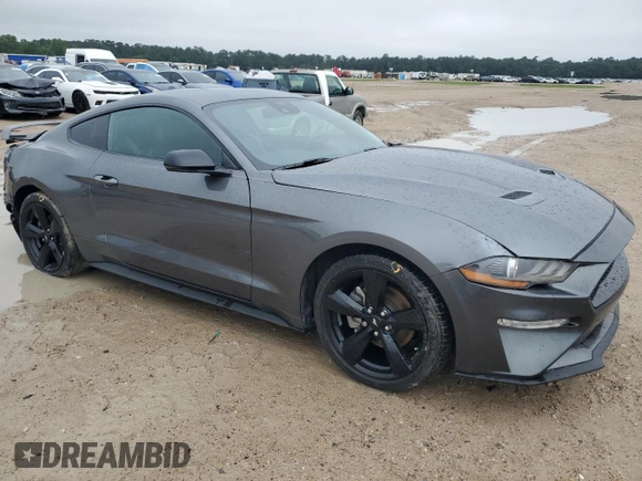 2022 Ford Mustang EcoBoost with VIN 1FA6P8TH9N5150100, listed as a Copart auction lot 55800095 with 21,996 mi miles and Salvage Title. Bid and sale history available at DreamBid. Image 4.