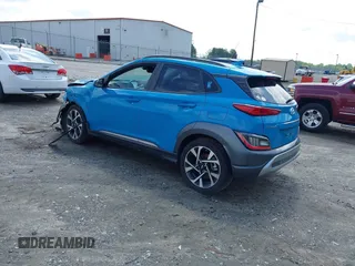 2022 Hyundai Kona Limited with VIN KM8K53A31NU897927, listed as a IAAI auction lot 42263754 with 57,916 mi miles and . Bid and sale history available at DreamBid. Image 3.