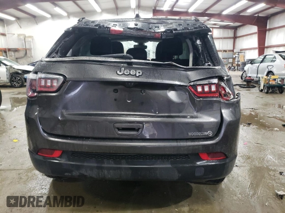 2020 Jeep Compass Latitude with VIN 3C4NJDBB9LT104454, listed as a Copart auction lot 45028405 with 60,115 mi miles and Salvage title. Bid and sale history available at DreamBid. Image 6.