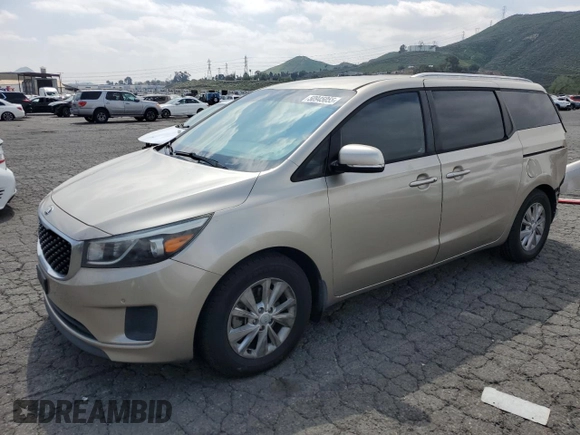 2016 Kia Sedona LX with VIN KNDMB5C10G6216306, listed as a Copart auction lot 50945055 with 73,754 mi miles and Salvage Title. Bid and sale history available at carsss.com. Image 1.