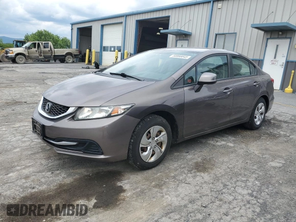 2013 Honda Civic LX z VIN 19XFB2F54DE292297, wystawiony jako Copart lot #58866645 z przebiegiem 118 321 mil mil oraz Szkoda całkowita • Salvage title. Historia ofert i sprzedaży dostępna na DreamBid. Obrazek 1.