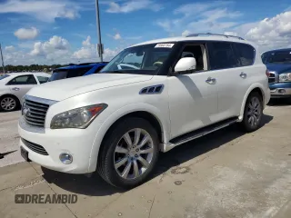 2011 Infiniti QX56 8-passenger with VIN JN8AZ2ND4B9701564, listed as a Copart auction lot 73860764 with 0 mi miles and Salvage Title. Bid and sale history available at carsss.com. Image 1.