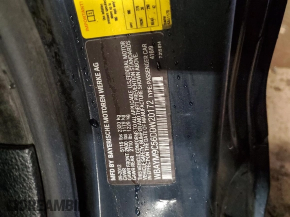2013 BMW 6 Series 650i with VIN WBAYM9C56DDW20172, listed as a Copart auction lot 44618485 with Not Provided miles and Clean Title. Bid and sale history available at carsss.com. Image 12.