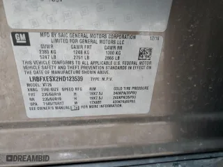 2017 Buick Envision Premium I with VIN LRBFXESX2HD123539, listed as a Copart auction lot 45175155 with 68,801 mi miles and Salvage Title. Bid and sale history available at carsss.com. Image 12.
