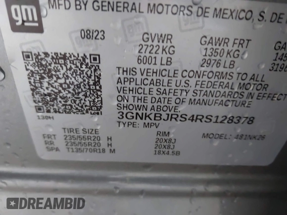 2024 Chevrolet Blazer LT z VIN 3GNKBJRS4RS128378, wystawiony jako IAAI lot #42247986 z przebiegiem 30 839 mil mil oraz . Historia ofert i sprzedaży dostępna na DreamBid. Obrazek 9.