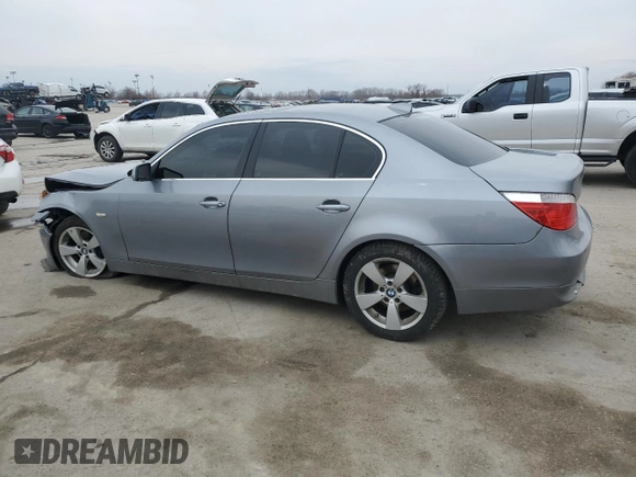 2007 BMW 5 Series 530xi with VIN WBANF73567CU26463, listed as a Copart auction lot 47670845 with 168,965 mi miles and Salvage Title. Bid and sale history available at carsss.com. Image 2.