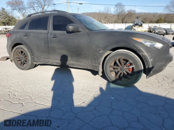 2016 Infiniti QX70 with VIN JN8CS1MU8GM670655, listed as a Copart auction lot 47000555 with 152,574 mi miles and Salvage Title. Bid and sale history available at DreamBid. Image 4.