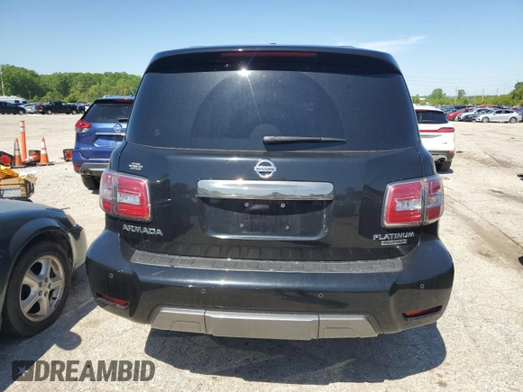 2019 Nissan Armada Platinum with VIN JN8AY2NE1K9756596, listed as a Copart auction lot 52228374 with Not Provided miles and Salvage Title. Bid and sale history available at carsss.com. Image 6.