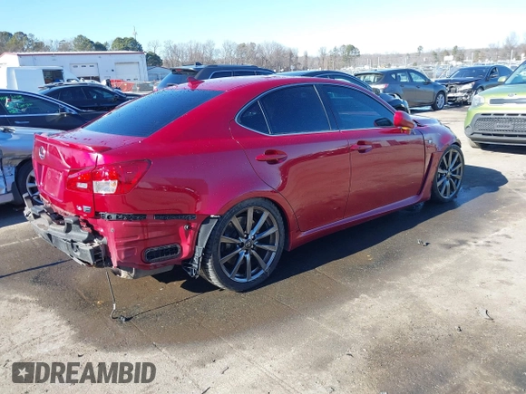 2008 Lexus IS F with VIN JTHBP262985003002, listed as a IAAI auction lot 41440798 with 56,011 mi miles. Bid and sale history available at carsss.com. Image 4.