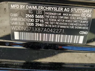 2007 Mercedes-Benz S 5.5L V8 with VIN WDDNG71X87A042271, listed as a Copart auction lot 48587015 with 110,222 mi miles and Salvage Title. Bid and sale history available at carsss.com. Image 14.