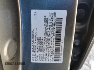 2024 Acura Integra Technology with VIN 19UDE4G76RA019108, listed as a Copart auction lot 47409955 with 39,050 mi miles and Salvage Title. Bid and sale history available at DreamBid. Image 13.