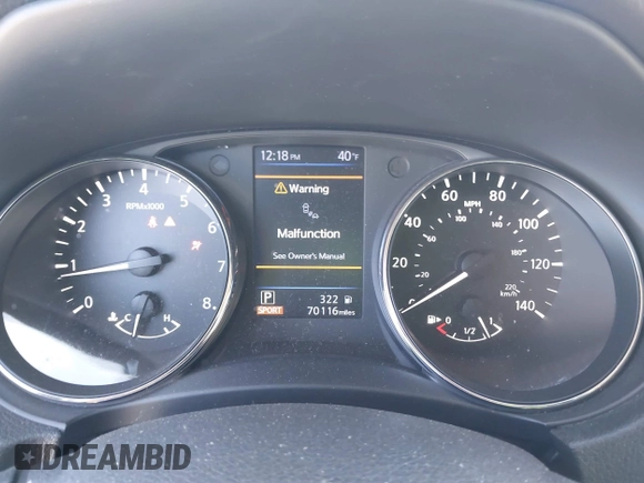 2019 Nissan Rogue SL with VIN 5N1AT2MT6KC706074, listed as a IAAI auction lot 41701145 with 70,116 mi miles and . Bid and sale history available at DreamBid. Image 7.