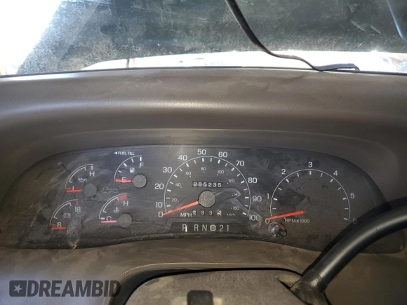 2001 Ford F-250 XL with VIN 1FTNW20L91EA06152, listed as a Copart auction lot 72660874 with 285,235 mi miles and Salvage title. Bid and sale history available at DreamBid. Image 9.