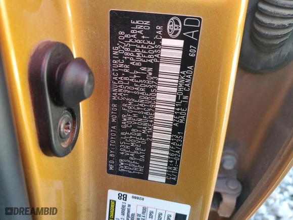 2009 Toyota Matrix S with VIN 2T1KE40E79C005373, listed as a Copart auction lot 84006874 with 215,355 mi miles and Salvage Title. Bid and sale history available at carsss.com. Image 13.