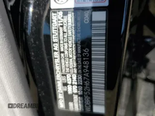2007 Mercedes-Benz C 230 Sport with VIN WDBRF52H67A948136, listed as a Copart auction lot 62162335 with Not provided miles and Salvage title. Bid and sale history available at DreamBid. Image 12.