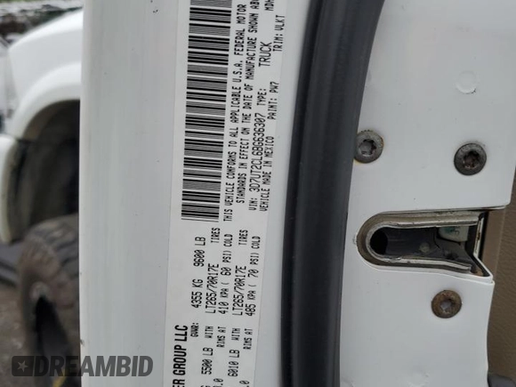 2011 Ram 2500 Laramie Longhorn with VIN 3D7UT2CL6BG636307, listed as a Copart auction lot 55602545 with 114,550 mi miles and Salvage title. Bid and sale history available at DreamBid. Image 12.