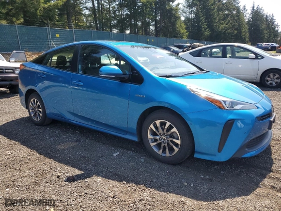 2019 Toyota Prius L Eco with VIN JTDKARFU4K3100057, listed as a Copart auction lot 54227495 with 53,525 mi miles and Salvage Title. Bid and sale history available at carsss.com. Image 4.