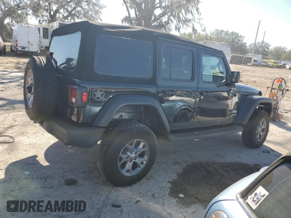 2020 Jeep Wrangler Unlimited Willys with VIN 1C4HJXDG8LW250300, listed as a Copart auction lot 83543074 with 36,347 mi miles and Salvage title. Bid and sale history available at DreamBid. Image 3.