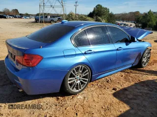 2014 BMW 3 Series 335i with VIN WBA3A9C51EF477933, listed as a Copart auction lot 80443554 with 53,927 mi miles and Salvage Title. Bid and sale history available at carsss.com. Image 3.