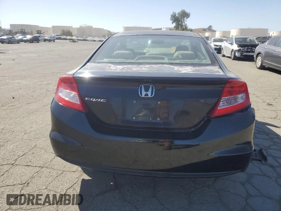 2012 Honda Civic Cpe LX with VIN 2HGFG3B56CH512492, listed as a Copart auction lot 73795374 with 72,973 mi miles and Salvage Title. Bid and sale history available at carsss.com. Image 6.