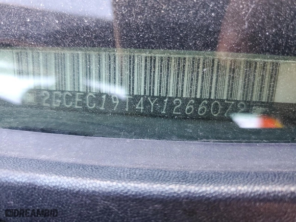 2000 Chevrolet Silverado 1500 LS with VIN 2GCEC19T4Y1266072, listed as a Copart auction lot 47134185 with 0 mi miles and Salvage Title. Bid and sale history available at carsss.com. Image 14.