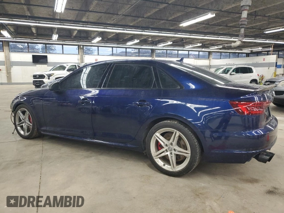 2019 Audi S4 Prestige with VIN WAUC4AF44KA005990, listed as a Copart auction lot 46662125 with 47,417 mi miles and Salvage Title. Bid and sale history available at carsss.com. Image 2.