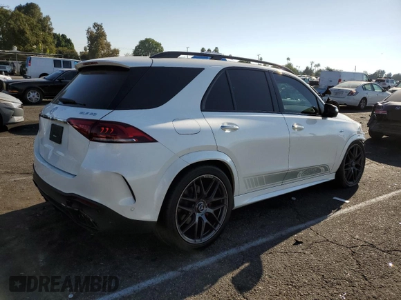 2023 Mercedes-Benz GLE 53 AMG with VIN 4JGFB6BBXPA855245, listed as a Copart auction lot 73234834 with 13,977 mi miles and Salvage title. Bid and sale history available at DreamBid. Image 3.