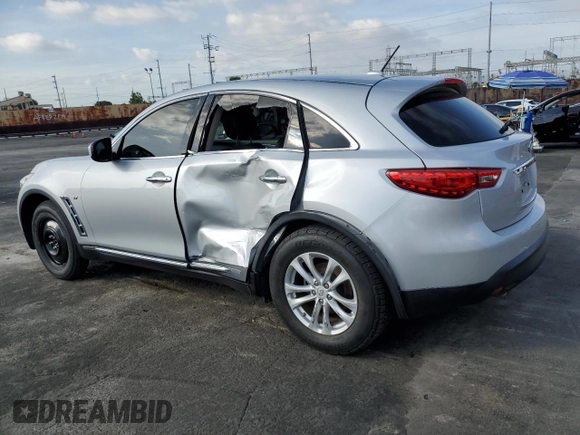 2016 Infiniti QX70 with VIN JN8CS1MW7GM753074, listed as a Copart auction lot 44591025 with 128,120 mi miles and Salvage Title. Bid and sale history available at DreamBid. Image 2.