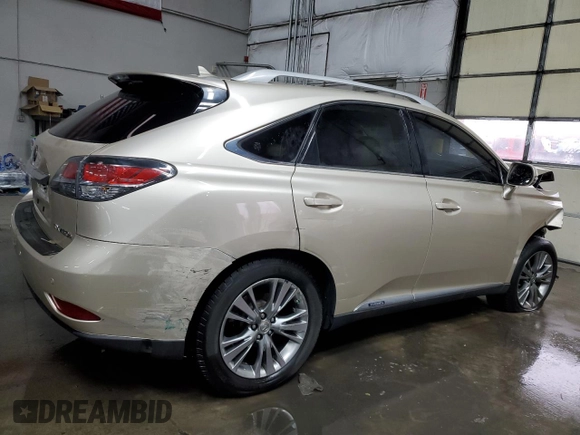 2013 Lexus RX 450h with VIN JTJZB1BA2D2007181, listed as a Copart auction lot 44821995 with 177,232 mi miles and Salvage title. Bid and sale history available at DreamBid. Image 3.