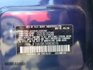 2017 Subaru WRX with VIN JF1VA1B67H9808076, listed as a Copart auction lot 63692315 with 80,715 mi miles and Clean title. Bid and sale history available at DreamBid. Image 12.