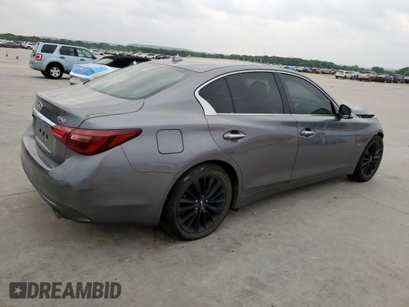 2020 Infiniti Q50 Luxe z VIN JN1EV7AP9LM202864, wystawiony jako Copart lot #57360645 z przebiegiem 82 472 mil mil oraz Czysty tytuł • Clean title. Historia ofert i sprzedaży dostępna na DreamBid. Obrazek 3.