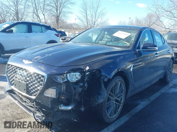 2019 Genesis G70 2.0T Advanced with VIN KMTG64LA0KU036566, listed as a IAAI auction lot 41263302 with 23,331 mi miles. Bid and sale history available at carsss.com. Image 6.