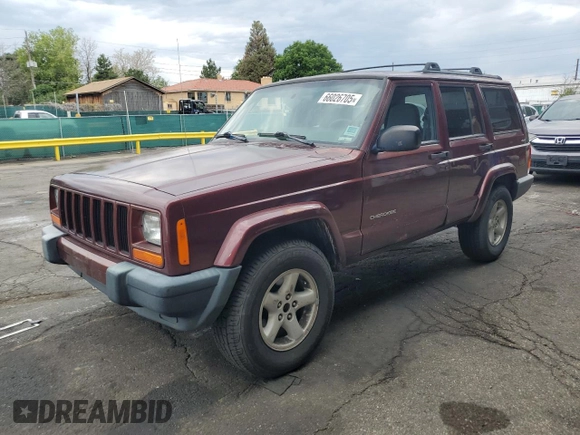 2000 Jeep Cherokee with VIN 1J4FF48SXYL198290, listed as a Copart auction lot 66026705 with 201,409 mi miles and Clean title. Bid and sale history available at DreamBid. Image 1.