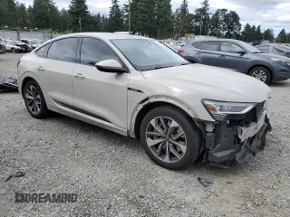 2021 Audi e-tron Sportback Premium Plus with VIN WA12AAGE3MB000740, listed as a Copart auction lot 61276315 with 51,527 mi miles and Salvage title. Bid and sale history available at DreamBid. Image 4.