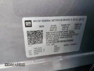 2024 Chevrolet Equinox EV LT with VIN 3GN7DLRP3RS275900, listed as a Copart auction lot 46963625 with 4,485 mi miles and Salvage Title. Bid and sale history available at DreamBid. Image 13.