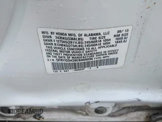 2014 Acura MDX with VIN 5FRYD3H28EB009096, listed as a IAAI auction lot 41993243 with 309,234 mi miles and . Bid and sale history available at DreamBid. Image 9.