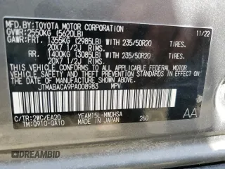 2023 Toyota bZ4X XLE z VIN JTMABACA9PA008983, wystawiony jako Copart lot #58891994 z przebiegiem Nie podano mil oraz Szkoda całkowita • Salvage title. Historia ofert i sprzedaży dostępna na DreamBid. Obrazek 13.