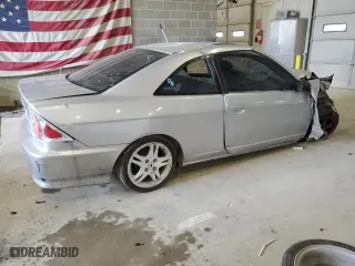 2001 Honda Civic EX with VIN 1HGEM21921L040519, listed as a Copart auction lot 52630005 with 0 mi miles and Salvage Title. Bid and sale history available at carsss.com. Image 3.