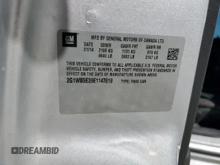 2014 Chevrolet Impala LT with VIN 2G1WB5E39E1147619, listed as a Copart auction lot 46898055 with 146,009 mi miles and Salvage Title. Bid and sale history available at DreamBid. Image 14.