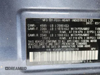 2013 Subaru Outback Premium with VIN 4S4BRCCC3D3293110, listed as a Copart auction lot 81638244 with Not provided miles and Clean title. Bid and sale history available at DreamBid. Image 8.