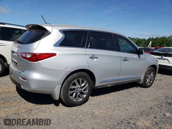2014 Infiniti QX60 with VIN 5N1AL0MM0EC535839, listed as a Copart auction lot 57751165 with 121,672 mi miles and Salvage title. Bid and sale history available at DreamBid. Image 3.
