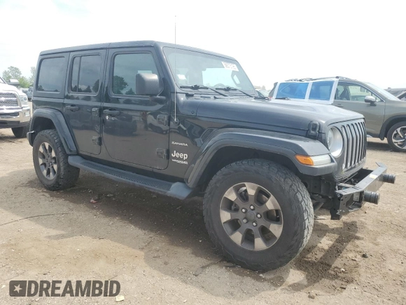 2018 Jeep Wrangler Unlimited Sahara with VIN 1C4HJXEG0JW141101, listed as a Copart auction lot 56573195 with 143,854 mi miles and Salvage title. Bid and sale history available at DreamBid. Image 4.
