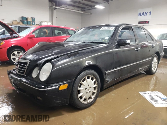 2001 Mercedes-Benz E-Class AWD with VIN WDBJF82J11X056639, listed as a Copart auction lot 49428325 with 145,218 mi miles and Salvage Title. Bid and sale history available at carsss.com. Image 1.