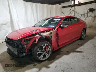2019 Kia Stinger GT with VIN KNAE35LC5K6047361, listed as a Copart auction lot 48106325 with 130,584 mi miles and Salvage Title. Bid and sale history available at carsss.com. Image 1.