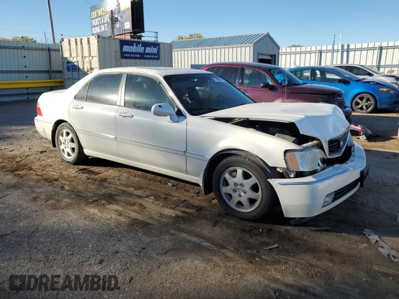 2002 Acura RL with VIN JH4KA96542C003755, listed as a Copart auction lot 77580384 with 153,548 mi miles and Salvage Title. Bid and sale history available at carsss.com. Image 4.
