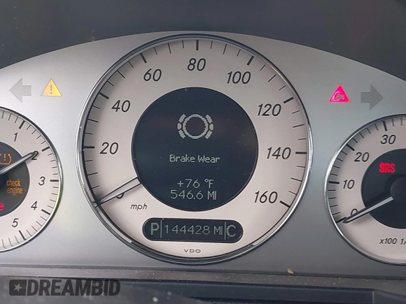 2008 Mercedes-Benz E-Class Luxury 3.5L with VIN WDBUF56XX8B264584, listed as a IAAI auction lot 41777477 with 144,428 mi miles. Bid and sale history available at carsss.com. Image 15.