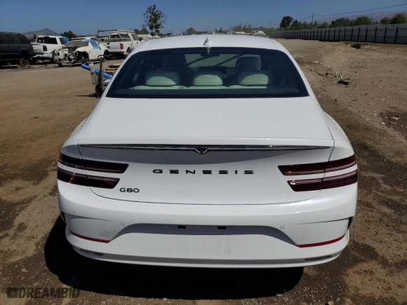 2023 Genesis Electrified G80 with VIN KMTGE4S13PU005176, listed as a Copart auction lot 58163704 with 5,315 mi miles and Non Repairable. Bid and sale history available at carsss.com. Image 6.