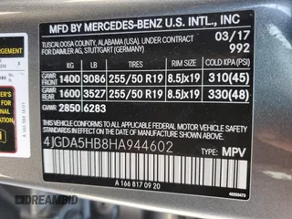 2017 Mercedes-Benz GLE 350 with VIN 4JGDA5HB8HA944602, listed as a Copart auction lot 83788524 with 64,860 mi miles and Salvage title. Bid and sale history available at DreamBid. Image 14.