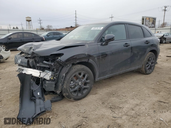 2024 Honda HR-V Sport with VIN 3CZRZ2H51RM744848, listed as a Copart auction lot 43876235 with 7,374 mi miles and Salvage Title. Bid and sale history available at DreamBid. Image 1.